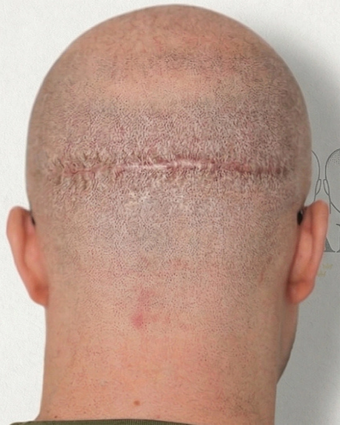 Before Scalp Scar Camouflage
